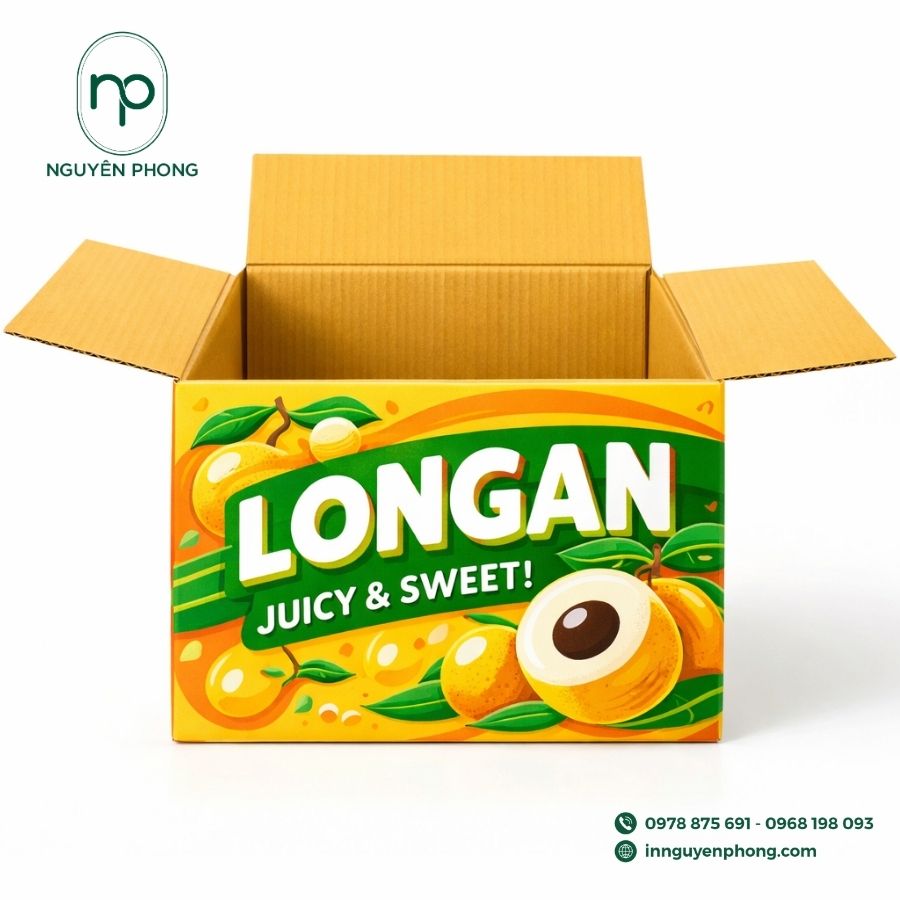 Mẫu thùng carton đựng nhãn in màu đẹp